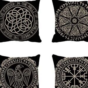 NWOT Nordic Viking Scandinavian throw pillow covers set of 4